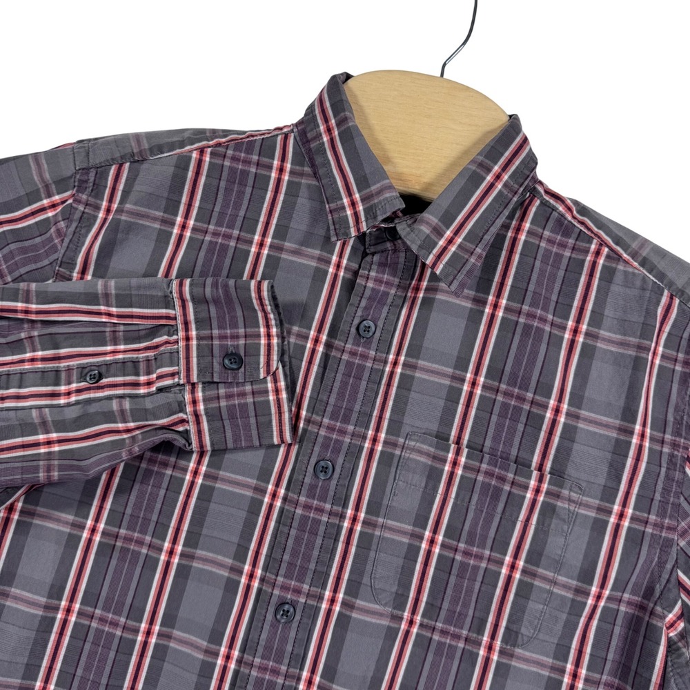 Gap Shirt Mens M Gray Plaid Button Down Long Sleeve Classic‎ Preppy Casual